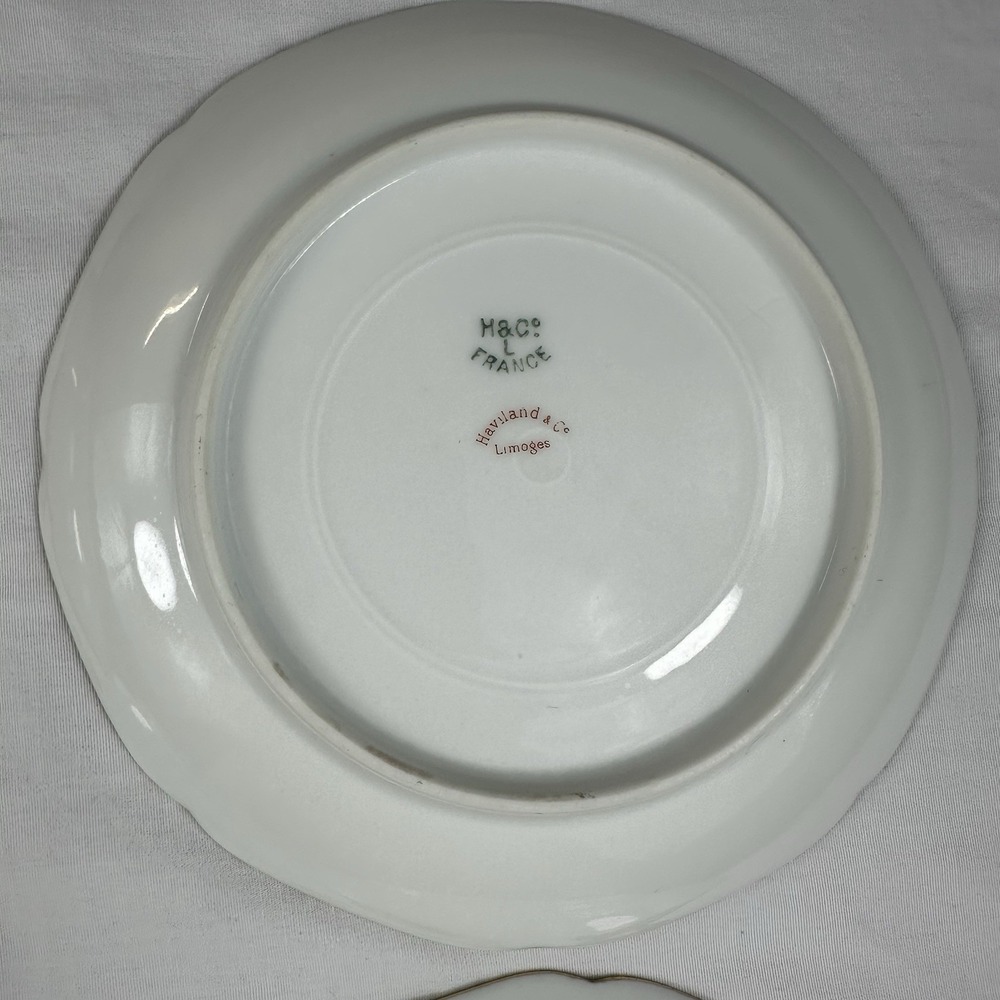 4 Antique Haviland Limoges Rose & Gold Bread Plates 6.25" Grandmillenial Shabby - Picture 10 of 16